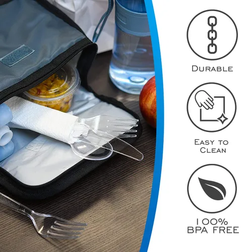 Miniatura 2 de EDI Tenedores de plástico desechables transparentes de alta resistencia, 300 unidades, sin BPA, reciclables, reutilizables, cubiertos duraderos