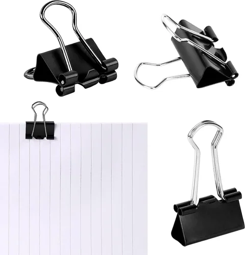 Miniatura 3 de SANNIX 150 PIEZAS Mini Clips para Carpeta, Clips para Papel de 15mm (5/8 pulg) Negros de Tamaño Micro para Oficina, Hogar y Escuela