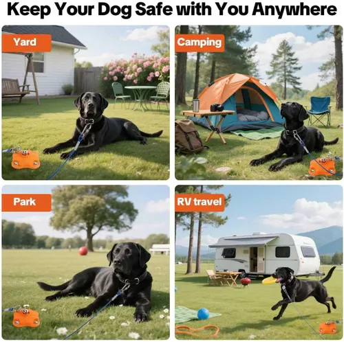 Miniatura 6 de Estaca de Anclaje al Suelo de Servicio Pesado para Atar Perros con Doble Giro Antienredos de 360° - Estaca Corrediza para Perros Grandes para Patio