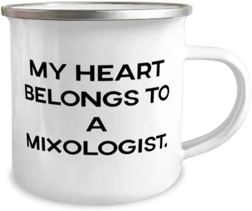 Miniatura 2 de My Heart Belongs To a Mixologist. Taza de camper de 12 onzas, mixólogo, regalos de mordaza para mixólogo de colegas, suministros de bar