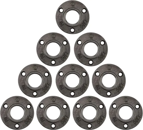 Miniatura 18 de PIPE DECOR - Brida de piso cuadrada de 1 pulgada, paquete de 4 unidades, hierro maleable, compatible con tubos de plomería de acero negro de un