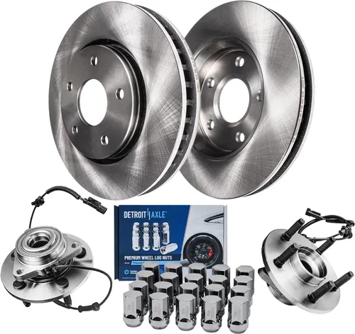 Miniatura 20 de Detroit Axle - Kit de frenos para Volkswagen Beetle Golf City Jetta Frenos de Disco Rotores Pastillas de Freno de Cerámica Reemplazo : Rotores