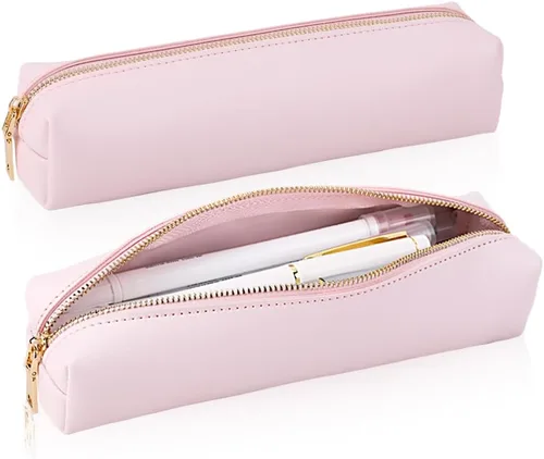 Miniatura 2 de iSuperb Estuche de lápiz PU Bolsa de cuero para lápices Bolsa delgada Bolsa de papelería encantadora Bolsa de cosméticos portátil Bolsa organizadora