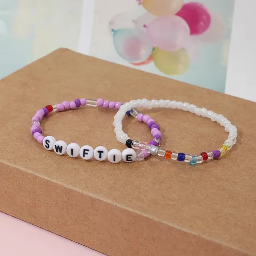 Miniatura 3 de JALZEMPL 5Pcs Taylor Eras Tour Swiftie Bracelets Lover 1989 Reputation Mid Friendship Bracelet Beads Set Lover Era Taylor Outfit Inspired Lover