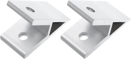 uxcell 2 soportes de esquina de perfil de aluminio con ángulo de 45 grados, conectores de junta de esquina para serie 4040 (tono plateado)