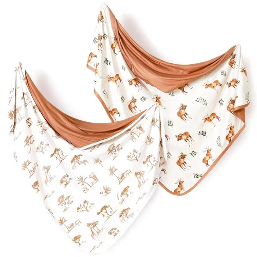 Miniatura 15 de GRSSDER Paquete de 2 mantas de punto súper suaves para bebés niñas y niños, mantas reversibles de doble capa de 34 x 44 pulgadas, extra grandes