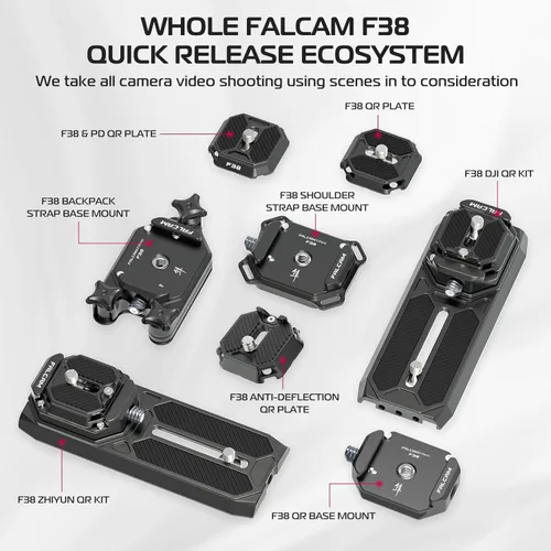 Miniatura 5 de ULANZI FALCAM F38 Placa de liberación rápida para cámara compatible con clip de cámara V3 y clip de mochila, adaptador de montaje estándar de 1.496