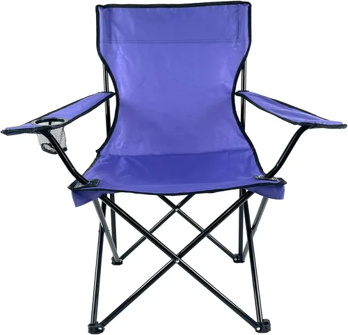 Silla plegable portátil para acampar al aire libre [grande] (morado)