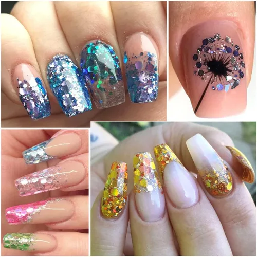 Miniatura 5 de 2 cajas de 24 colores camaleón holográfico con purpurina de sirena, arte de uñas, lentejuelas, copos 3D, degradado láser, diseño de purpurina