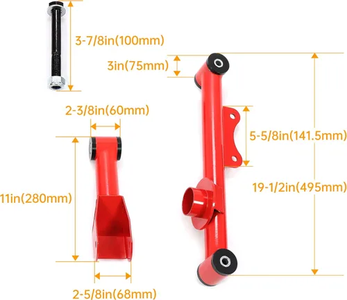 Miniatura 7 de HECASA Kit de suspensión de brazo de control tubular trasero compatible con Ford Mustang Mercury Capri Cobra 1979-2004 superior inferior 4 piezas