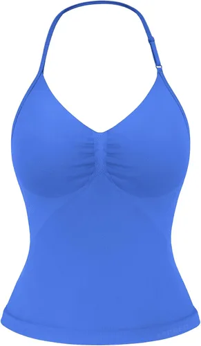 Miniatura 12 de YEOREO SoftHue Impact Longline Top de Tirantes para Mujer Camiseta sin Mangas Halter para Ejercicio sin Espalda Gimnasio Longline con Correa