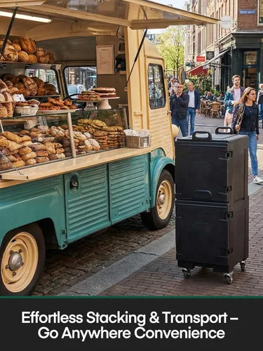 Miniatura 7 de Calentador de alimentos para catering con ruedas, 82 cuartos de galón aislado para alimentos, caja calentadora de alimentos LLDPE para 5 sartenes