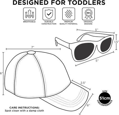 Miniatura 6 de ABG Sombrero para niños de 2 a 4 años Paw Patrol, Thomas, Baby Shark, Mickey Mouse o Batman Gorra de béisbol para niños y gafas de sol