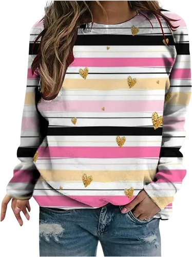 Miniatura 30 de Sudadera de manga larga con estampado de leopardo y corazón para mujer, para el día de San Valentín, sin botones, para niñas, regalos
