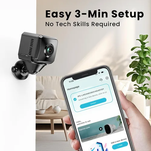 Miniatura 2 de VIDCASTIVE Cámara Oculta 1080P HD Mini Inalámbrica WiFi de Seguridad con Vista de Ángulo Amplio, Detección de Movimiento Humano AI