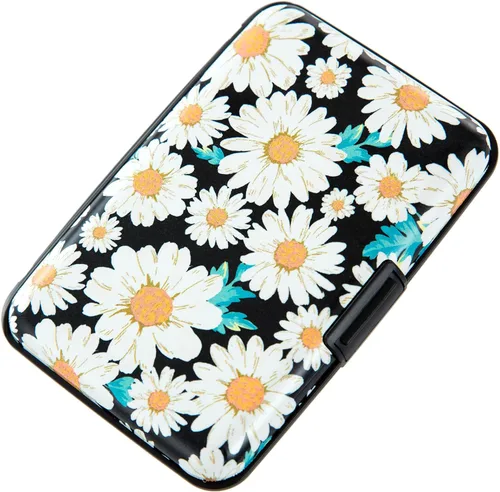Miniatura 16 de Porta tarjetas de crédito pequeño con bloqueo RFID, cartera metálica delgada, mini, de aluminio, funda dura para mujeres y hombres