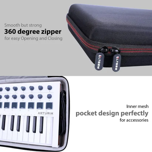 Miniatura 3 de LTGEM - Funda compatible con controlador MIDI universal Arturia MiniLab 3, color negro (solo funda)