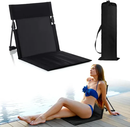 Karenhi Sillas plegables junto a la piscina para borde de la piscina, sillas de playa portátiles con soporte trasero, asientos plegables de piscina