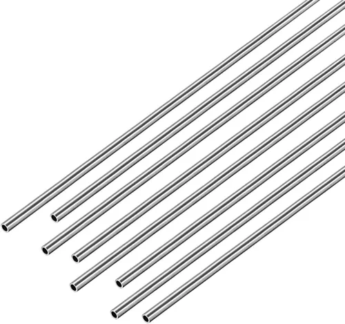 Miniatura 4 de uxcell Tubo redondo de acero inoxidable 304 0.079 in OD 0.006 in espesor de pared 9.843 in de longitud Tubo recto sin costura 8 piezas