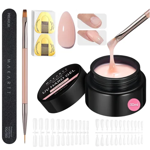 Miniatura 21 de Makartt Arte de uñas de gel 3D: 4 en 1 constructor de gel sólido transparente para extensión, pegamento de uñas UV para uñas acrílicas, diamantes