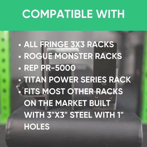 Miniatura 5 de FringeSport Copas en J resistentes de 3 x 3 pulgadas, ganchos en J (par) para estante de sentadillas, levantamiento de pesas, crossfit, accesorios