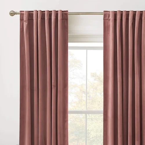 Miniatura 2 de RYB HOME Cortinas de terciopelo malva para sala de estar, tratamiento de ventanas pequeñas de privacidad, pestaña trasera, oscurecimiento de Rosa