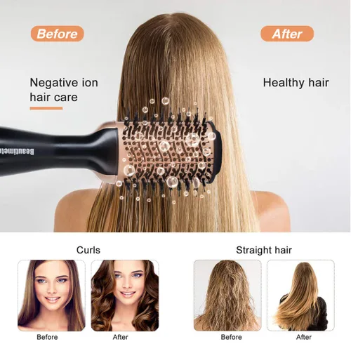 Miniatura 3 de Beautimeter Cepillo secador de pelo, cepillo de aire caliente, secador de pelo de un solo paso y voluminizador, 4 en 1, moldeador de cabello iónico