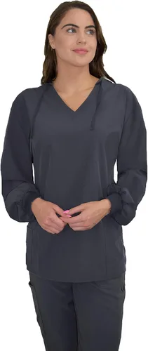 Miniatura 8 de Green Town Ropa quirúrgica para mujer – Sudadera con capucha, 4 bolsillos, ligera, tela elástica, fácil cuidado