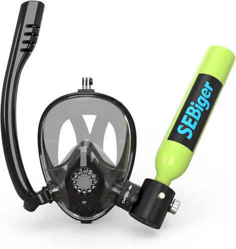 Miniatura 9 de Máscara de snorkel Mini tanque de buceo 0.5L hasta 6 minutos de respiración submarina dentro de 30 pies de profundidad de buceo pequeño tanque