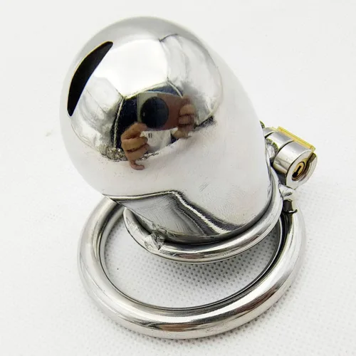 Miniatura 5 de Jaula de castidad de metal de acero inoxidable, dispositivo de castidad masculina, jaula de polla, juguetes sexuales para hombres con bloqueo