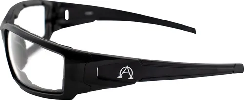 Miniatura 3 de Alpha Omega AO5 - Lentes de sol de motocicleta acolchados de espuma Z87.1 para hombres o mujeres, montura negra, lentes transparentes