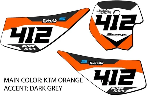 Miniatura 2 de 1998-2001 SX 50 SG63 Custom MX matrículas Senge Graphics Kit compatible con KTM