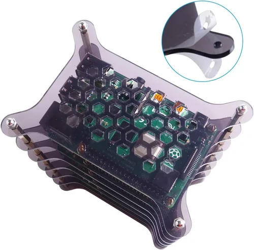 Miniatura 2 de GeeekPi Estuche de 6 capas con disipadores de calor apilable para Raspberry Pi 4/3/2 Modelo B, Raspberry Pi 3 Modelo B+ (marrón)