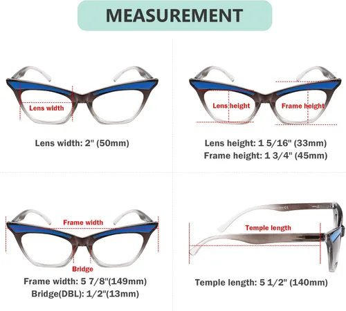 Miniatura 13 de Eyekepper Paquete de 5 lentes de lectura para mujer (uno para cada color, +0.00)