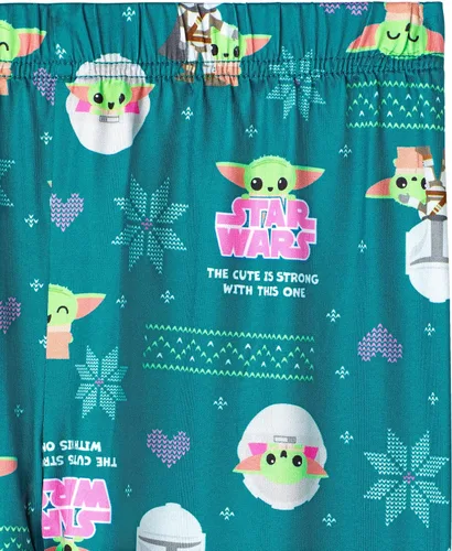 Miniatura 5 de STAR WARS Baby Yoda - Conjunto de ropa interior térmica para niñas, 2 piezas, camisa de capa base y leggings largos John para niñas
