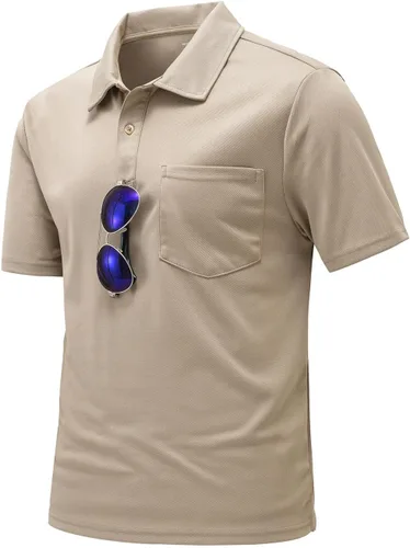 Miniatura 2 de YSENTO Camisas polo de manga corta con cuello y bolsillo para hombre