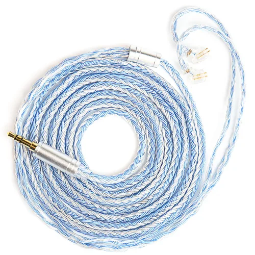Miniatura 37 de H HIFIHEAR Cable de repuesto mejorado para auriculares, 8 núcleos, cable de cobre chapado en plata con cable IEM de 2 pines de 0.031 in para UM3X