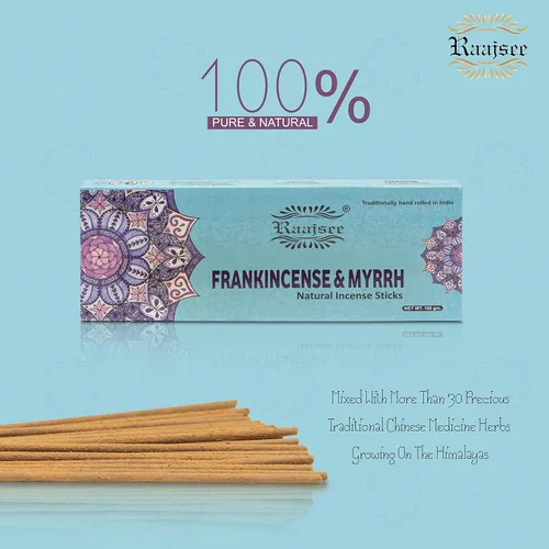 Miniatura 3 de Varillas de incienso puro y mirra, 100% natural, sin carbón, orgánico, no tóxico, combustión limpia, hechas a mano, paquete de 3.53 oz, regalos