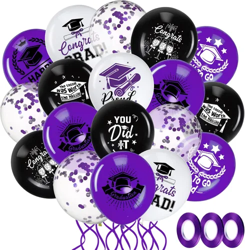 Honoson 72 globos de fiesta de graduación de clase de 2026, globos de látex de felicitaciones graduados, suministros de fiesta para graduación,