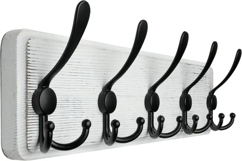Miniatura 11 de WEBI Perchero de pared, ganchos para abrigos de pared rústicos, 16" de orificio a orificio, gancho grande para colgar en la pared, perchero