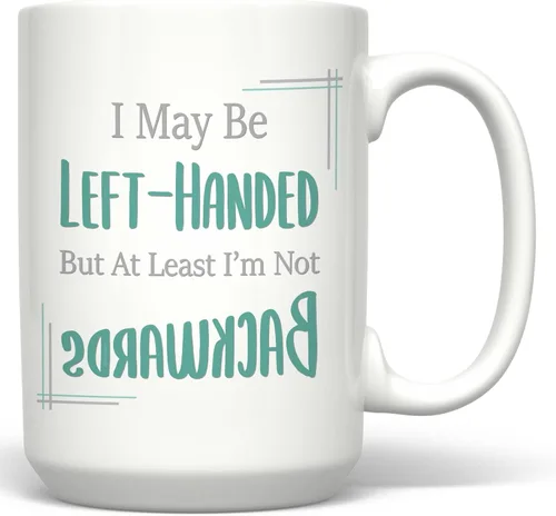 Miniatura 5 de PixiDoodle Taza de café para zurdos – Divertido día de zurdos (11 onzas, negro)