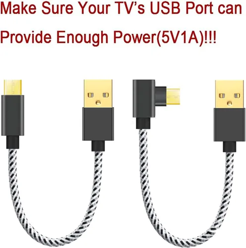 Miniatura 2 de Cable de alimentación USB para Fire Stick, cable adaptador de repuesto para enchufe, alimenta Amazon FireStick directamente desde el puerto USB