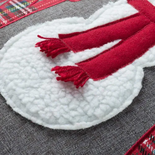 Miniatura 4 de KINGROSE Funda de almohada decorativa con apliques de nieve navideña, funda de almohada cuadrada para sofá, cama, sala de estar, sofá, silla