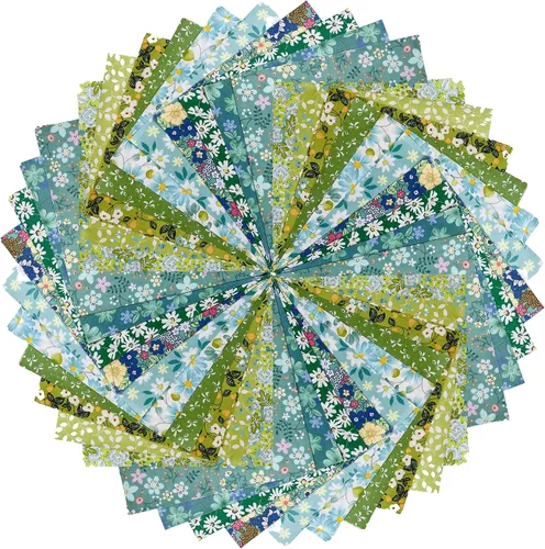 Miniatura 26 de HANPATQUI 50 unidades de 5 x 5 pulgadas, 100% algodón grueso de tela para coser y acolchar, paquetes de tela precortada cuadrada para manualidades