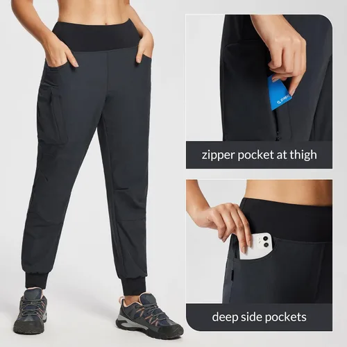 Miniatura 4 de BALEAF Pantalones deportivos para mujer, de secado rápido, impermeables, ligeros, para senderismo, pantalones deportivos de cintura alta