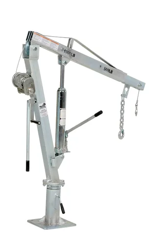 Miniatura 5 de Vestil WTJ-2-G Grúa de horca de acero galvanizado, capacidad extendida de 500 libras, alcance utilizable extendido 49-1/4 pulgadas, altura máxima
