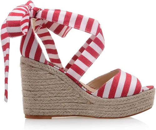 Miniatura 6 de MERUMOTE Sandalias de plataforma de cuñas de verano a rayas de color vestido de uso diario para mujer