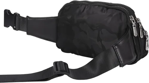 Miniatura 6 de Riñonera para cinturón Riñoneras impermeables en todas partes con correa ajustable para viajes, Negro