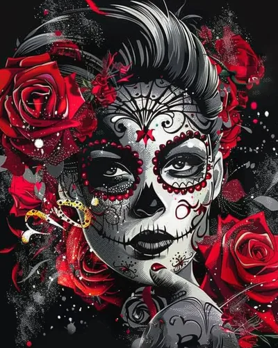 Miniatura 17 de Kits de Pintura de Diamantes Chica Negro Rosa para Adultos DIY Diferentes Pupilas Mujeres 5D Taladro Completo Redondo Cristal Diamantes de Imitación