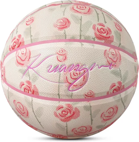 Miniatura 14 de Kuangmi Serie Rosa Balón de Baloncesto, Diseño Premium Estampado para Rendimiento Callejero, Tamaño Oficial para Hombres 7 de 29.5 Pulgadas